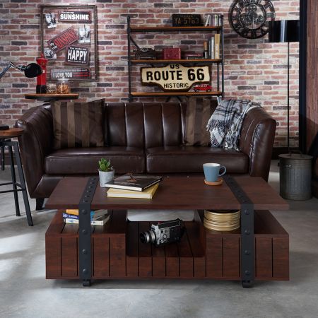 Tavolino da caffè in stile classico americano dell'industria pesante - Tavolino da caffè in stile classico americano dell'industria pesante